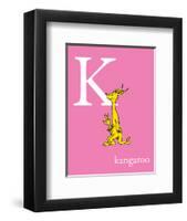 K is for Kangaroo (pink)-Theodor (Dr. Seuss) Geisel-Framed Art Print