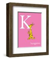 K is for Kangaroo (pink)-Theodor (Dr. Seuss) Geisel-Framed Art Print