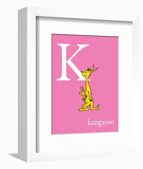 K is for Kangaroo (pink)-Theodor (Dr. Seuss) Geisel-Framed Art Print