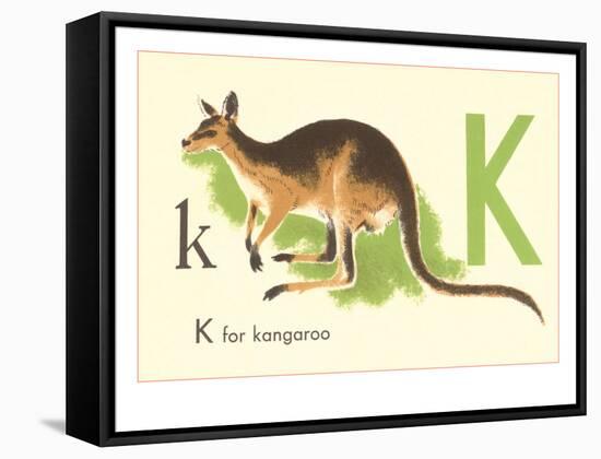 K is for Kangaroo-null-Framed Stretched Canvas