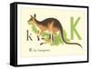 K is for Kangaroo-null-Framed Stretched Canvas