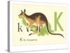 K is for Kangaroo-null-Stretched Canvas
