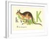 K is for Kangaroo-null-Framed Art Print