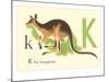 K is for Kangaroo-null-Mounted Art Print