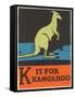 K is for Kangaroo-null-Framed Stretched Canvas