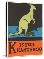 K is for Kangaroo-null-Stretched Canvas