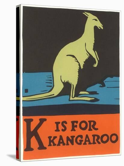 K is for Kangaroo-null-Stretched Canvas