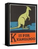K is for Kangaroo-null-Framed Stretched Canvas