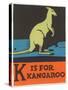 K is for Kangaroo-null-Stretched Canvas