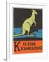 K is for Kangaroo-null-Framed Art Print