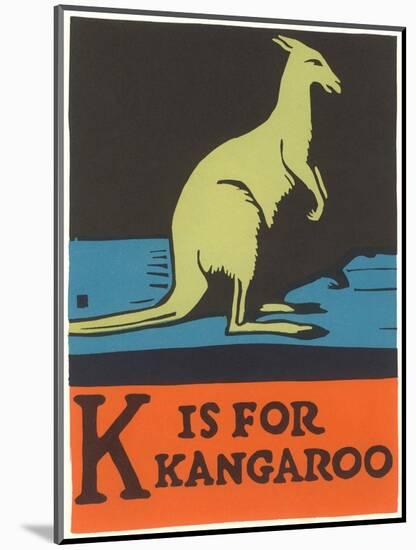 K is for Kangaroo-null-Mounted Art Print