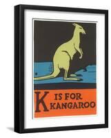 K is for Kangaroo-null-Framed Art Print