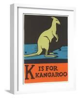 K is for Kangaroo-null-Framed Art Print