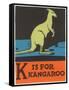 K is for Kangaroo-null-Framed Stretched Canvas