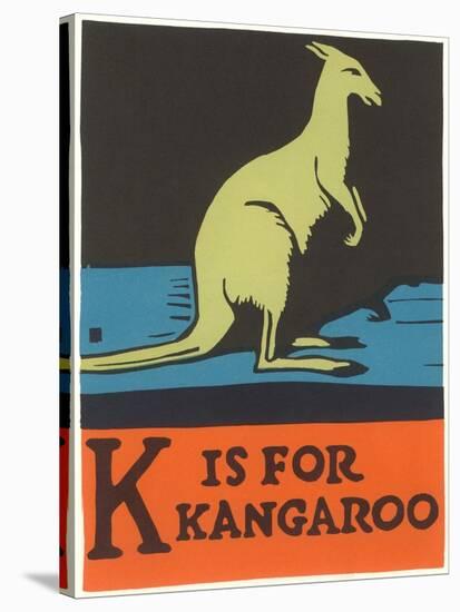 K is for Kangaroo-null-Stretched Canvas