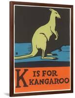 K is for Kangaroo-null-Framed Art Print