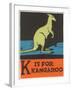 K is for Kangaroo-null-Framed Art Print