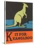 K is for Kangaroo-null-Stretched Canvas