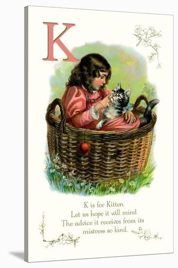 K is for Kitten-null-Stretched Canvas