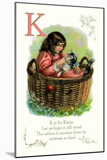 K is for Kitten-null-Mounted Art Print