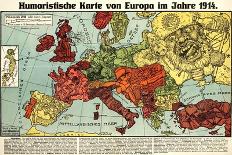 Satirical Map - Humoristische Karte Von Europa Im Jahre 1914-K. Lehmann-Dumont-Framed Stretched Canvas