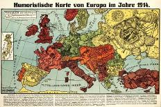 Satirical Map - Humoristische Karte Von Europa Im Jahre 1914-K. Lehmann-Dumont-Framed Stretched Canvas