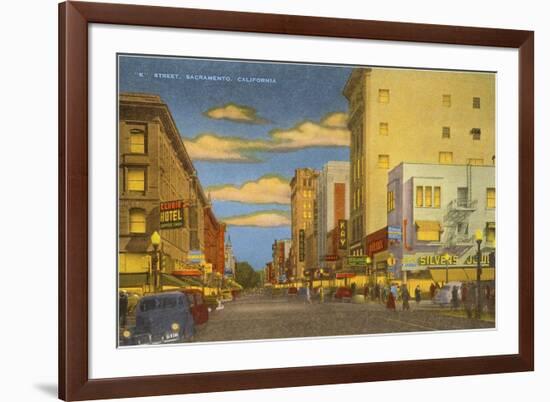 K Street, Sacramento-null-Framed Premium Giclee Print