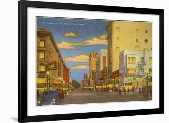 K Street, Sacramento-null-Framed Premium Giclee Print