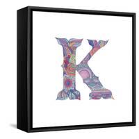 K-Green Girl-Framed Stretched Canvas