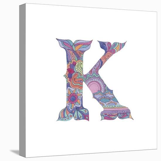 K-Green Girl-Stretched Canvas