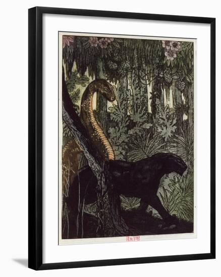 Kaa's Hunt, Illustration from 'The Jungle Book' by Rudyard Kipling-Maurice de Becque-Framed Giclee Print