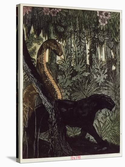 Kaa's Hunt, Illustration from 'The Jungle Book' by Rudyard Kipling-Maurice de Becque-Stretched Canvas