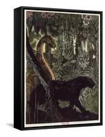 Kaa's Hunt, Illustration from 'The Jungle Book' by Rudyard Kipling-Maurice de Becque-Framed Stretched Canvas