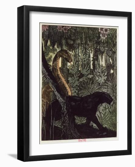 Kaa's Hunt, Illustration from 'The Jungle Book' by Rudyard Kipling-Maurice de Becque-Framed Giclee Print