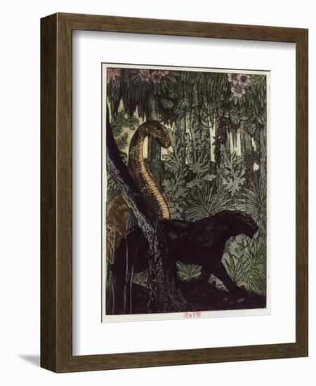 Kaa's Hunt, Illustration from 'The Jungle Book' by Rudyard Kipling-Maurice de Becque-Framed Giclee Print