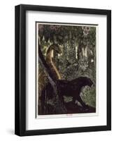 Kaa's Hunt, Illustration from 'The Jungle Book' by Rudyard Kipling-Maurice de Becque-Framed Premium Giclee Print