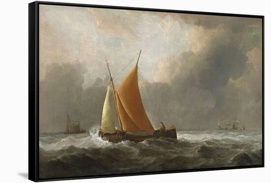 Kaag Close-Hauled in a Fresh Breeze, 1677-Willem Van De, The Younger Velde-Framed Stretched Canvas