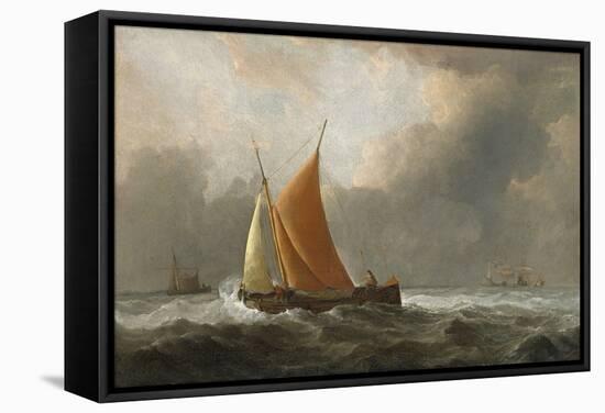 Kaag Close-Hauled in a Fresh Breeze, 1677-Willem Van De, The Younger Velde-Framed Stretched Canvas