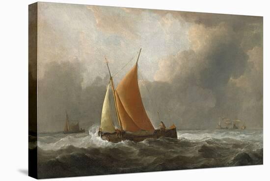 Kaag Close-Hauled in a Fresh Breeze, 1677-Willem Van De, The Younger Velde-Stretched Canvas