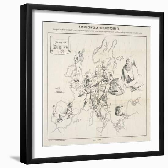 Kaart Van Europa [Map of Europe], 1859-null-Framed Giclee Print