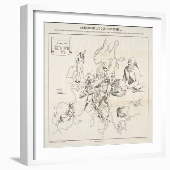 Kaart Van Europa [Map of Europe], 1859-null-Framed Giclee Print