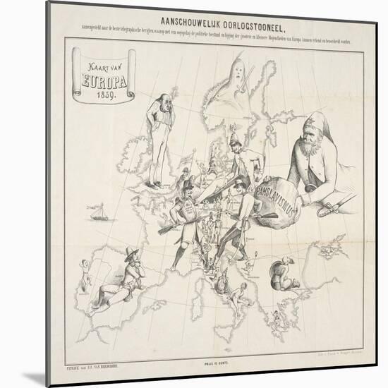 Kaart Van Europa [Map of Europe], 1859-null-Mounted Giclee Print