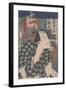 Kabuki Actor as a Shopkeeper (Coloured Woodblock Print)-Toyohara Kunichika-Framed Giclee Print