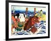 Kabuki Actor Nakamura Shikan as Sano Genzaemon in Noh Play-Yoshiiku Ochiai-Framed Giclee Print