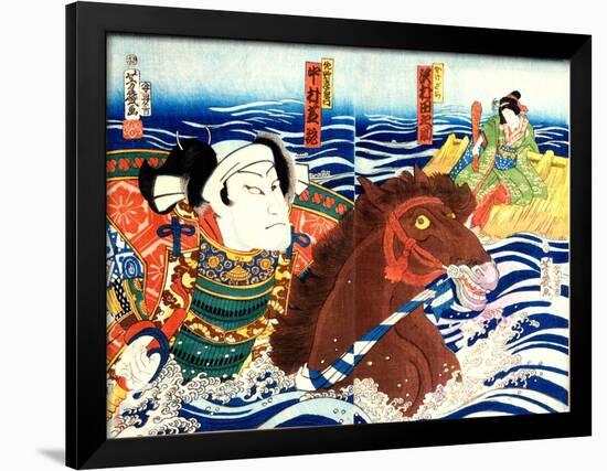 Kabuki Actor Nakamura Shikan as Sano Genzaemon in Noh Play-Yoshiiku Ochiai-Framed Giclee Print