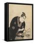 Kabuki Actor Writing On a Fan-Toyokuni Utagawa-Framed Stretched Canvas