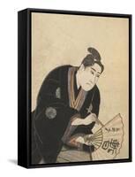 Kabuki Actor Writing On a Fan-Toyokuni Utagawa-Framed Stretched Canvas
