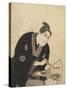Kabuki Actor Writing On a Fan-Toyokuni Utagawa-Stretched Canvas