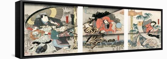 Kabuki Play, 1847-Toyokuni Utagawa-Framed Stretched Canvas