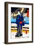 Kabuki Stroll on Japanese Bridge-null-Framed Giclee Print